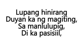 sa manlulupig di ka pasisiil meaning|Lupang Hinirang Lupang hinirang, Duyan ka ng magiting, Sa .